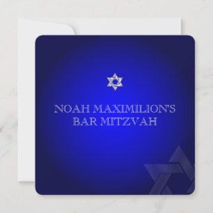 PixDezines classic mitzvah/cobalt/silver Invitation