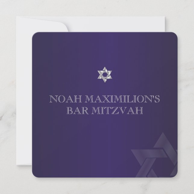 PixDezines classic mitzvah/purple/diy color Invitation (Front)