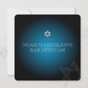 PixDezines classic mitzvah/teal/blue/silver Invitation