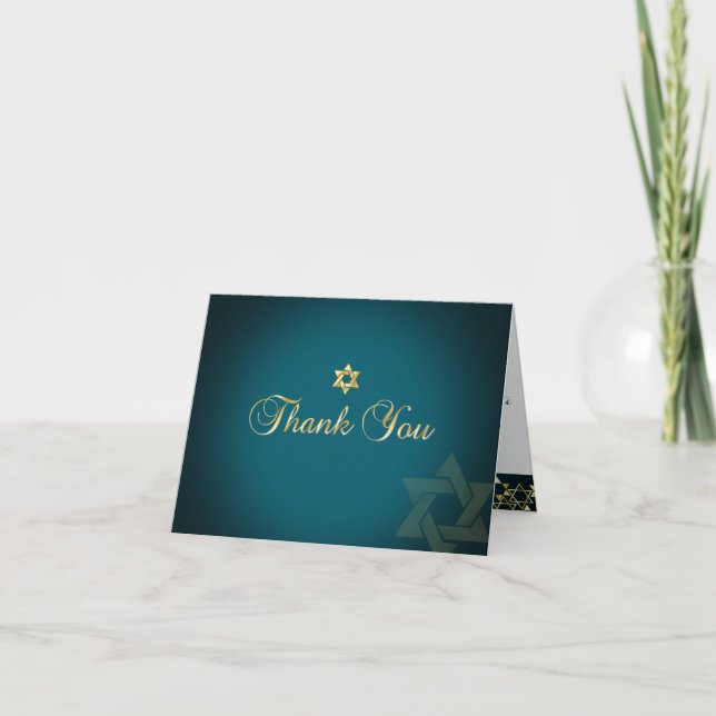 PixDezines classic mitzvah thank you/DIY color You Card (Front)