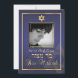 PixDezines Classy Photo Bar Mitzvah/blue Invitation<br><div class="desc">PixDezines classic/gradient blue  with a golden radiant Star of David Bar Mitzvah invitations with DIY background color.  Copyright © 2012-2014 PixDezines.com™ and PixDezines™ on zazzle.com 
zazzle.com/custom_mitzvah*">{♥}Bar/Bat Mitzvahs Collections by PixDezines{♥}</div>
