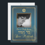 PixDezines Classy Photo Bar Mitzvah/purple Invitation<br><div class="desc">PixDezines classic/gradient teal with a golden radiant Star of David Bar Mitzvah invitations with DIY background color.  Copyright © 2012-2014 PixDezines.com™ and PixDezines™ on zazzle.com 
zazzle.com/custom_mitzvah*">{♥}Bar/Bat Mitzvahs Collections by PixDezines{♥}</div>