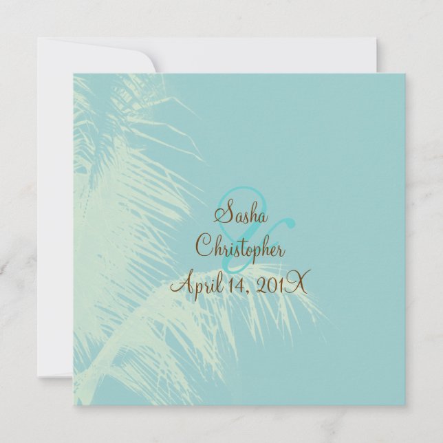 PixDezines coconut leaves silhouette/diy color Invitation (Front)