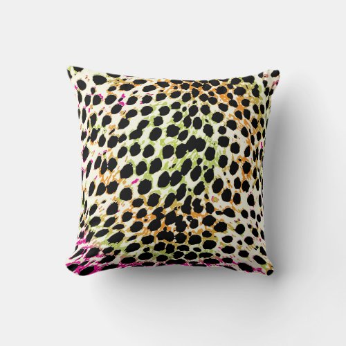 PixDezines colorful cheetahdiy colors Throw Pillow