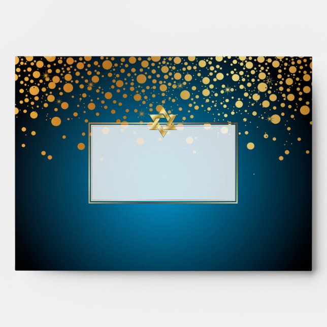 PixDezines Confetti/Faux Gold/Mitzvah Envelope (Front)