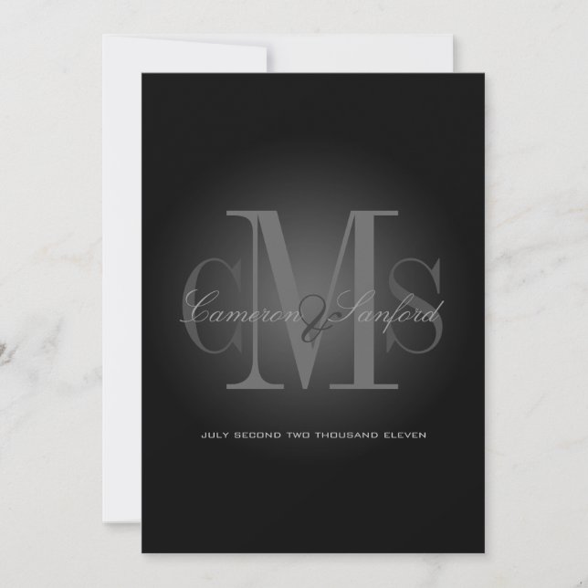 PixDezines Contemporary + classy/black+white Invitation (Front)