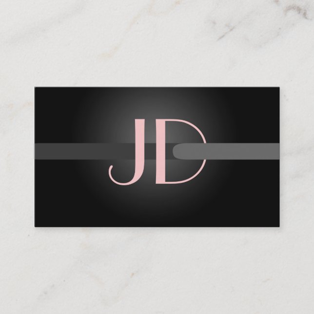 PixDezines Cool Neon Lights Monogram Business Card (Front)