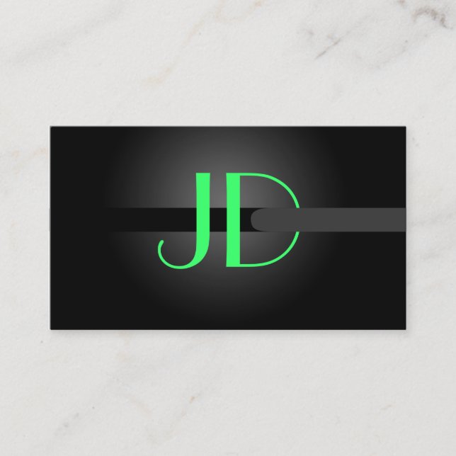 PixDezines Cool Neon Lights Monogram/diy color Business Card (Front)