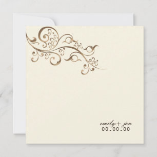 PixDezines Copper Swirls, Belize Beige Invitation