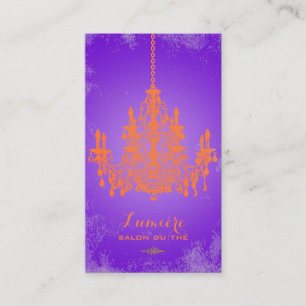 PixDezines coral orange chandelier/DIY color Business Card