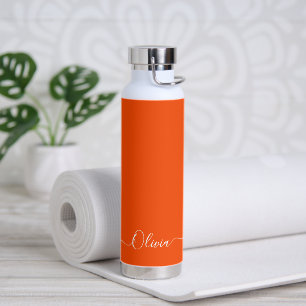 PixDezines Coral Orange DIY Color Water Bottle