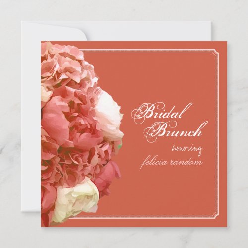 PixDezines coral peonies/hydrangeas/bridal brunch Personalized Announcements