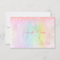 PixDezines Cotton Candy Bat Mitzvah Thank You Card