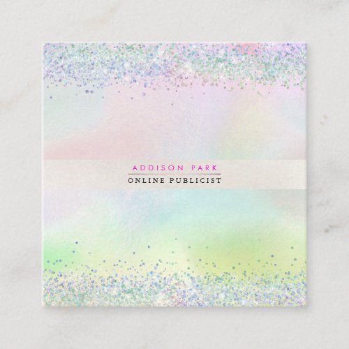 PixDezines Cotton Candy  Pearly White Square Busi Square Business Card
