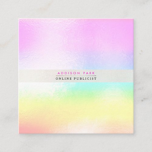 PixDezines Cotton Candy  Pearly White Square Business Card