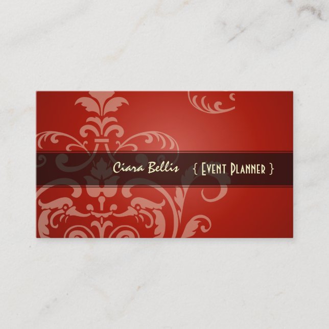 PixDezines Crest Damask Business Card (Front)