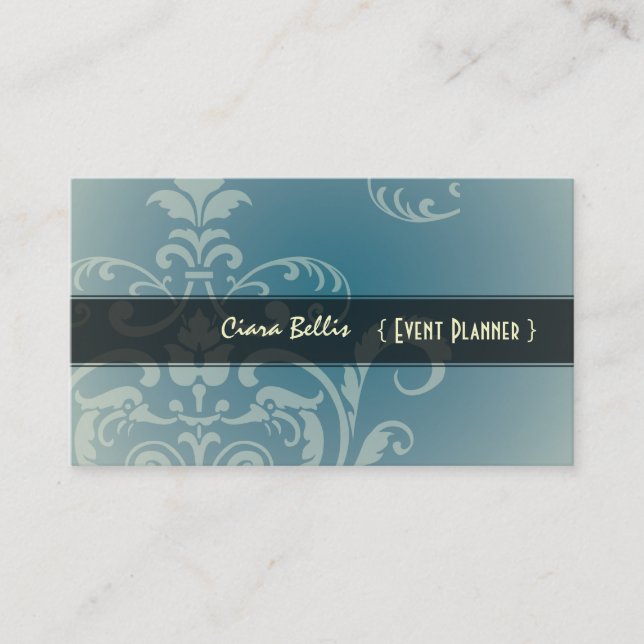 PixDezines Crest Damask Business Card (Front)