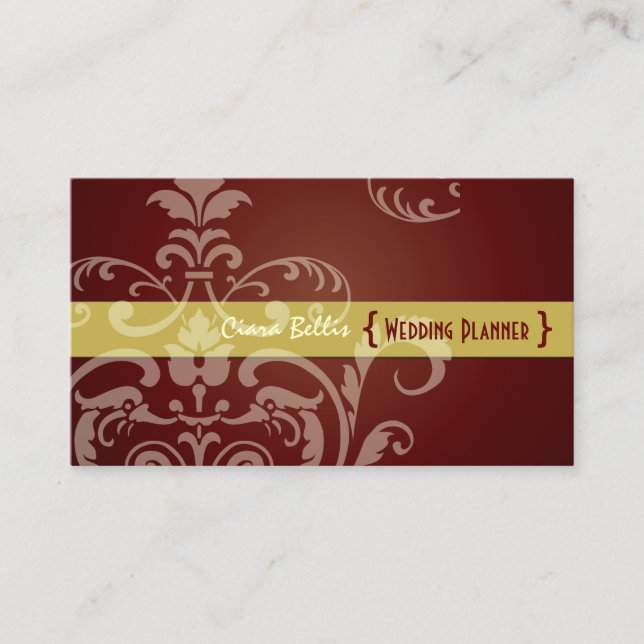 PixDezines Crest Damask Business Card (Front)