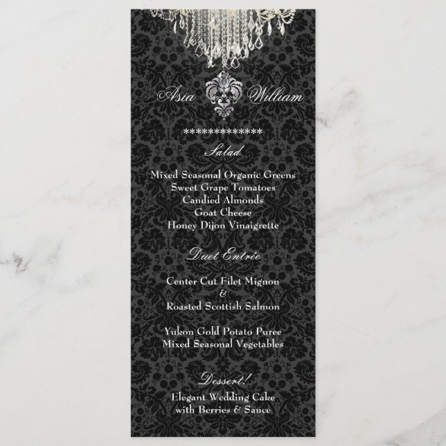 PixDezines crystal chandelier/damask/menu Menu (Front)