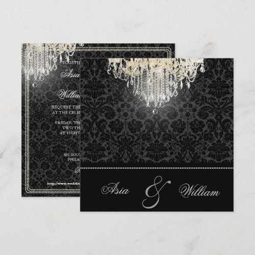 PixDezines crystal chandelier/desiree damask Personalized Announcement