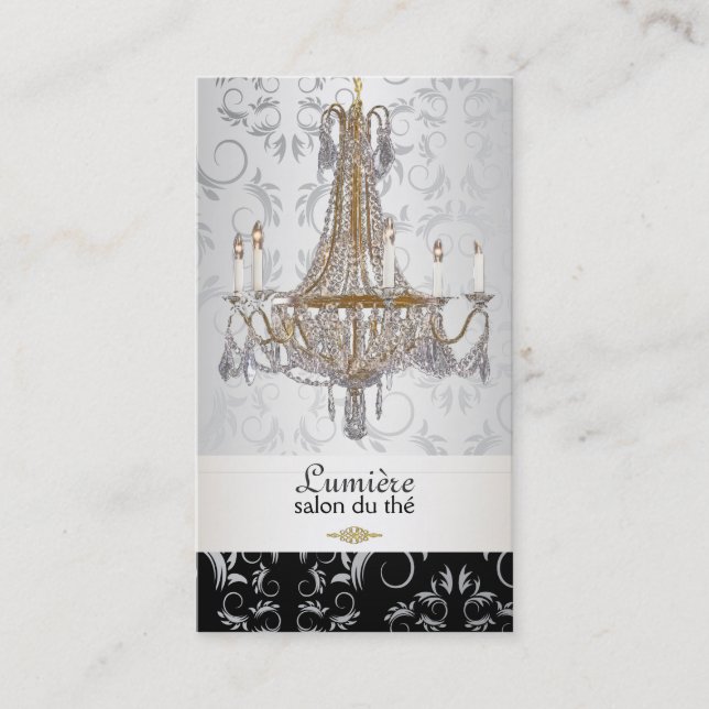 PixDezines crystal chandelier/DIY color Business Card (Front)