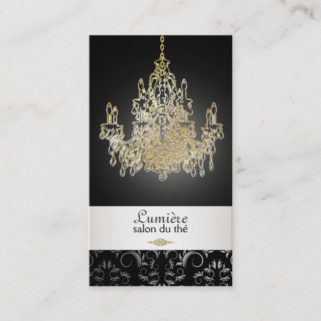 PixDezines crystal chandelier/DIY color Business Card (Front)