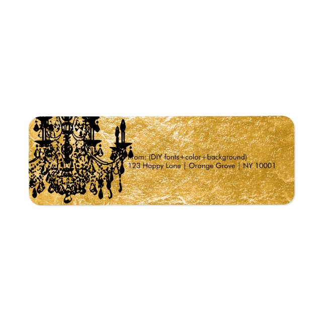 PixDezines crystal chandelier/faux gold foil Label (Front)