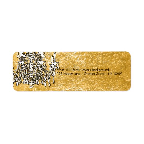 PixDezines crystal chandelierfaux gold foil Label