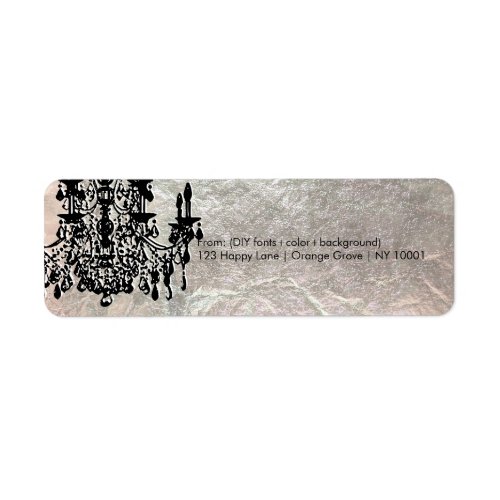 PixDezines crystal chandelierfaux silver foil Label