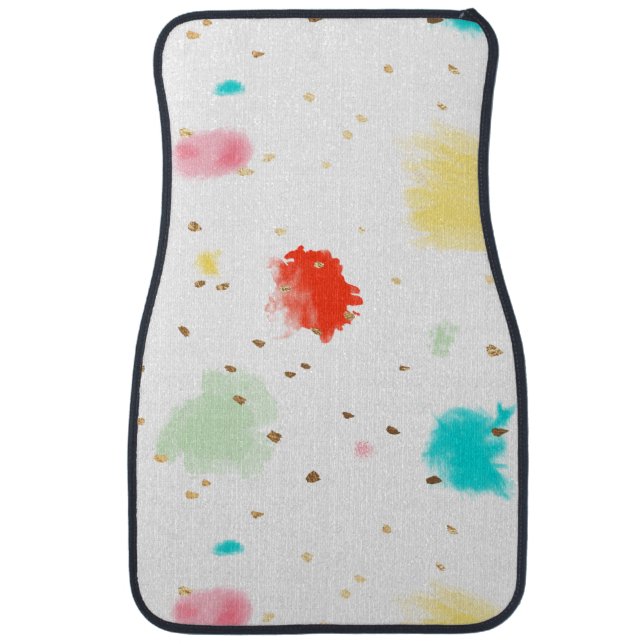 PixDezines Cupcake Sprinkles/Faux Gold Car Mat (Front)