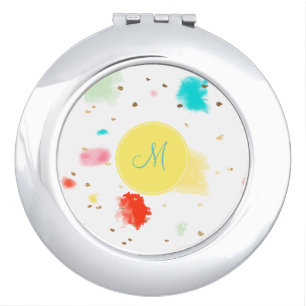 PixDezines Cupcake Sprinkles/Faux Gold Compact Mirror