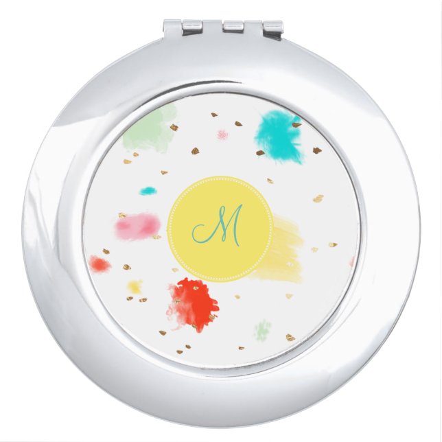 PixDezines Cupcake Sprinkles/Faux Gold Compact Mirror (Front)
