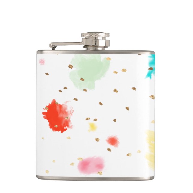PixDezines Cupcake Sprinkles/Faux Gold Flask (Front)
