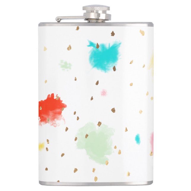 PixDezines Cupcake Sprinkles/Faux Gold Flask (Front)