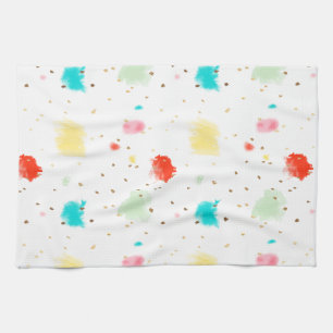 PixDezines Cupcake Sprinkles/Faux Gold Kitchen Towel