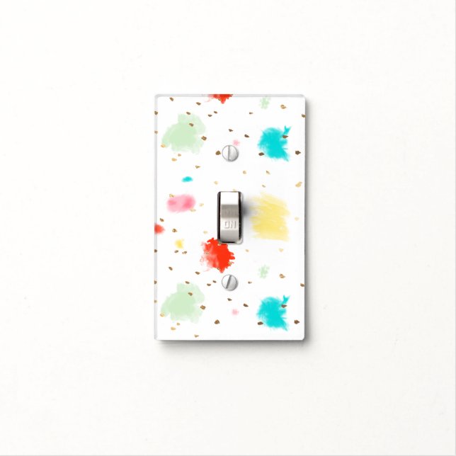 PixDezines Cupcake Sprinkles/Faux Gold Light Switch Cover (In Situ)