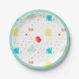 PixDezines Cupcake Sprinkles/Faux Gold Paper Plates