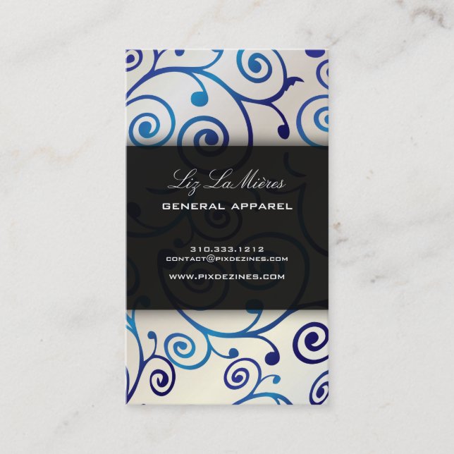 PixDezines cupcakes swirls + blue sapphire Business Card (Front)