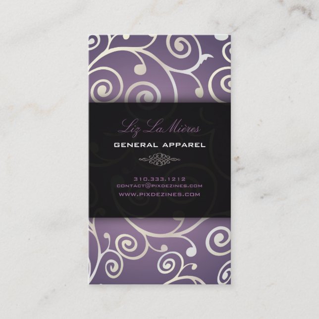 PixDezines cupcakes swirls + lavandre Business Card (Front)