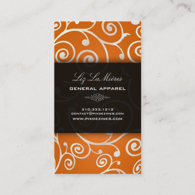 PixDezines cupcakes swirls + orange spice Business Card (Front)