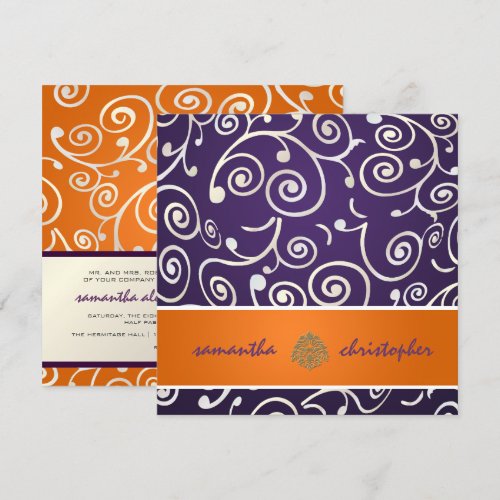 PixDezines Cupcakes Swirls/purple+orange Personalized Invites