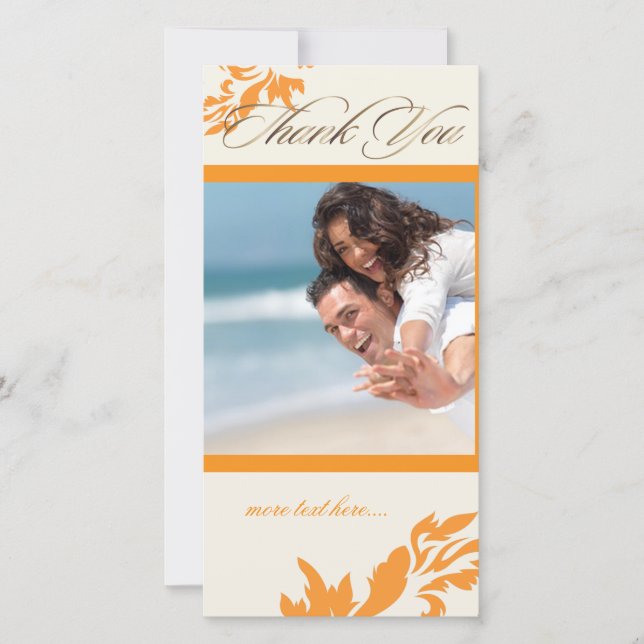 PixDezines Damask 12/Thank You Thank You Card (Front)