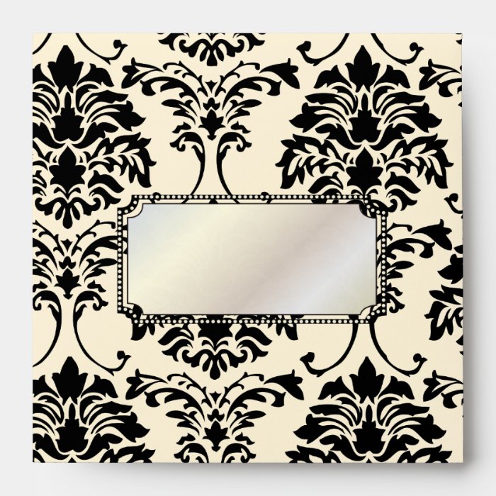 PixDezines Damask 1/ Black + Cream Accent Envelope