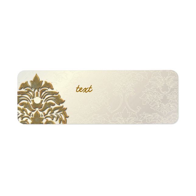PixDezines Damask 1, Faux Gold + Pearl Label (Front)
