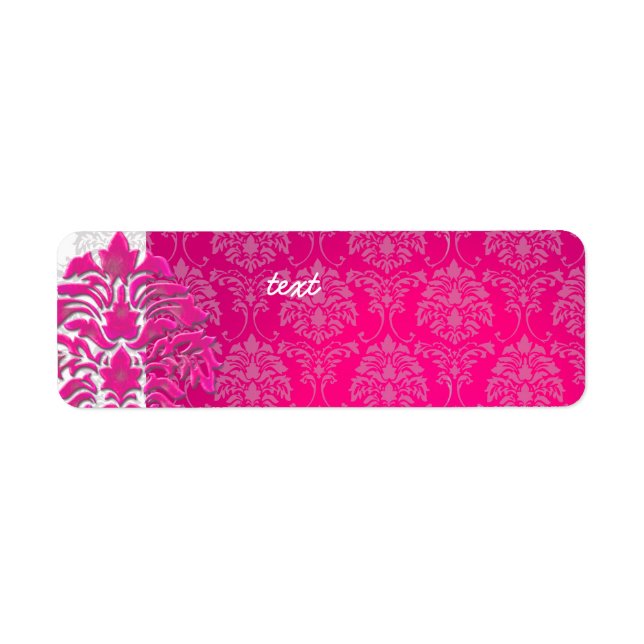PixDezines Damask 1, hot pink Label (Front)
