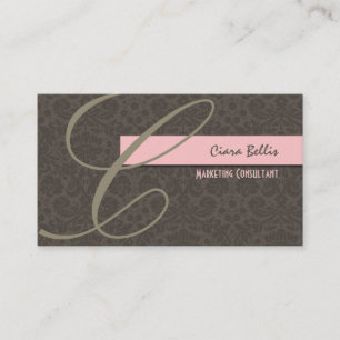 PixDezines Damask Lace in cafe + pink Business Card