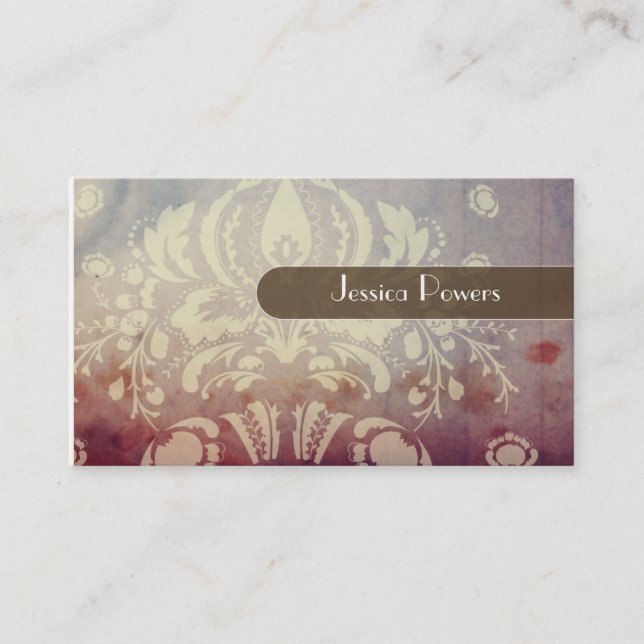 PixDezines Damask Wallpaper Business Card (Front)