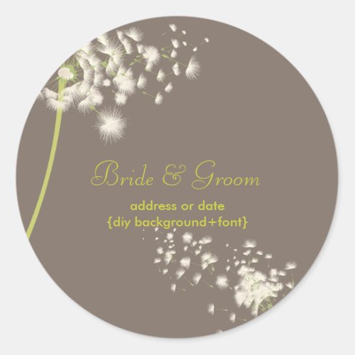 PixDezines dandeliondiy background color Classic Round Sticker