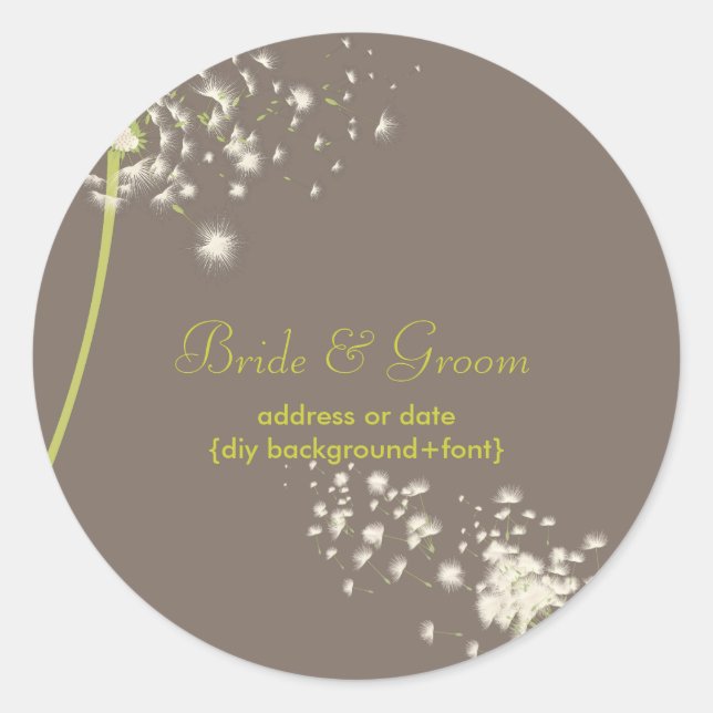 PixDezines dandelion/diy background color Classic Round Sticker (Front)