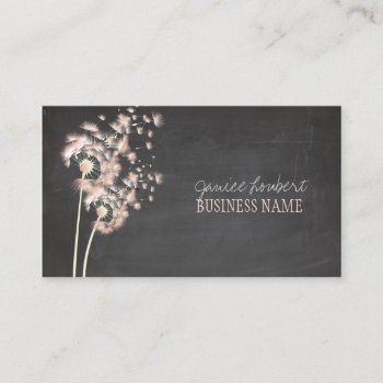 Pixdezines Dandelions Chalkboard Business Card by Create_Business_Card at Zazzle